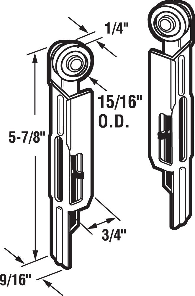 Prime-Line Products N 6849 Closet Door Roller Set, Left Hand Right Hand, 1-Inch Nylon Wheel - NewNest Australia