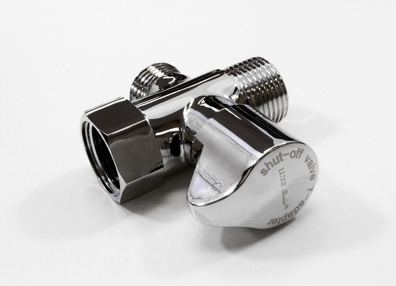 Luxe Bidet Metal T-adapter with Shut-off Valve, Winged 3-way Tee Connector, Chrome Finish, for Luxe Neo Bidets - NewNest Australia