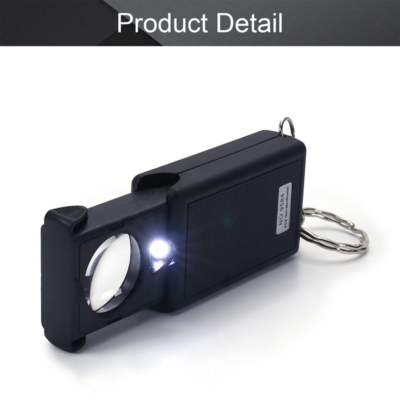 Othmro 1Pcs 45X Magnifying Glass with Light, Diameter 0.83inch Pull Type Eye Magnifier Loupe with LED Illuminated Light, Small Round Handheld Magnifier for Elderly People Students Learning Reading 45x Square - NewNest Australia