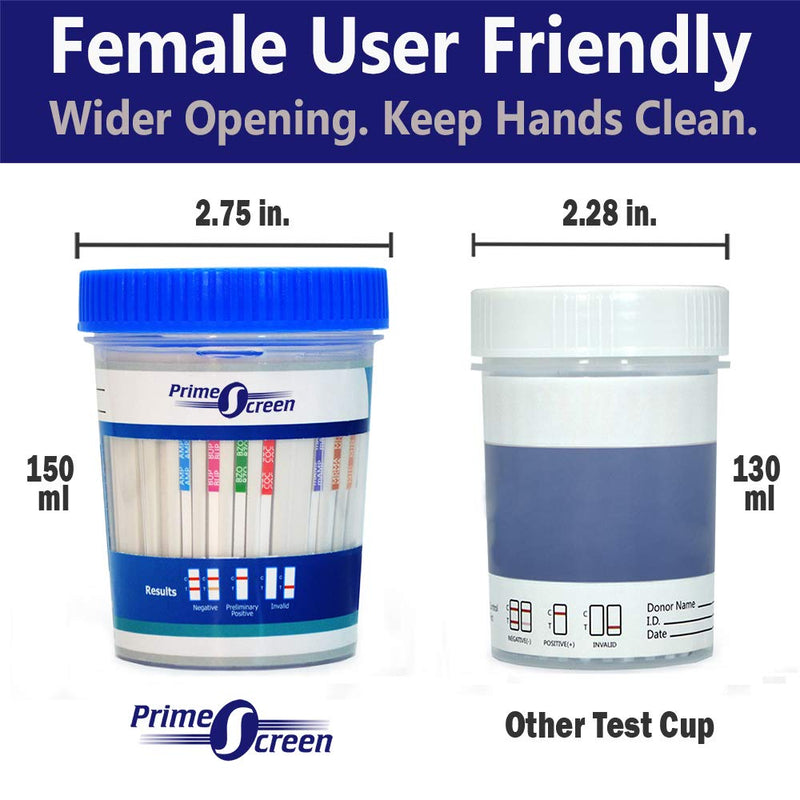 Prime Screen 14 Panel Urine Drug Test Cup - Instant Testing Marijuana (THC),OPI,AMP, BAR, BUP, BZO, COC, mAMP, MDMA, MTD, OXY, PCP, PPX, TCA - with 3 AD and Temperature Strips - [5 Pack] -EXP:12/24/22 - NewNest Australia