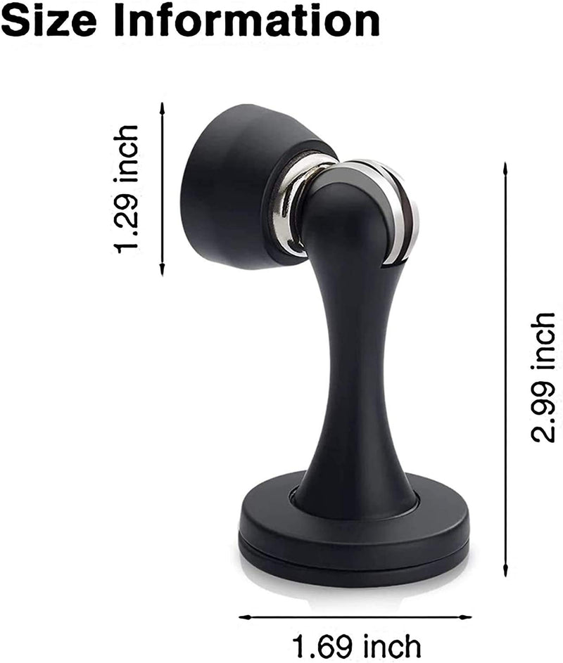 Magnetic Door Stops, Door Stopper Stainless Steel Magnetic Doorstop Brushed Satin Nickel, Black Wall Floor Mounted Door Holder Door Catch for Bedroom Bathroom Kitchen Home Office 1 Pack - NewNest Australia