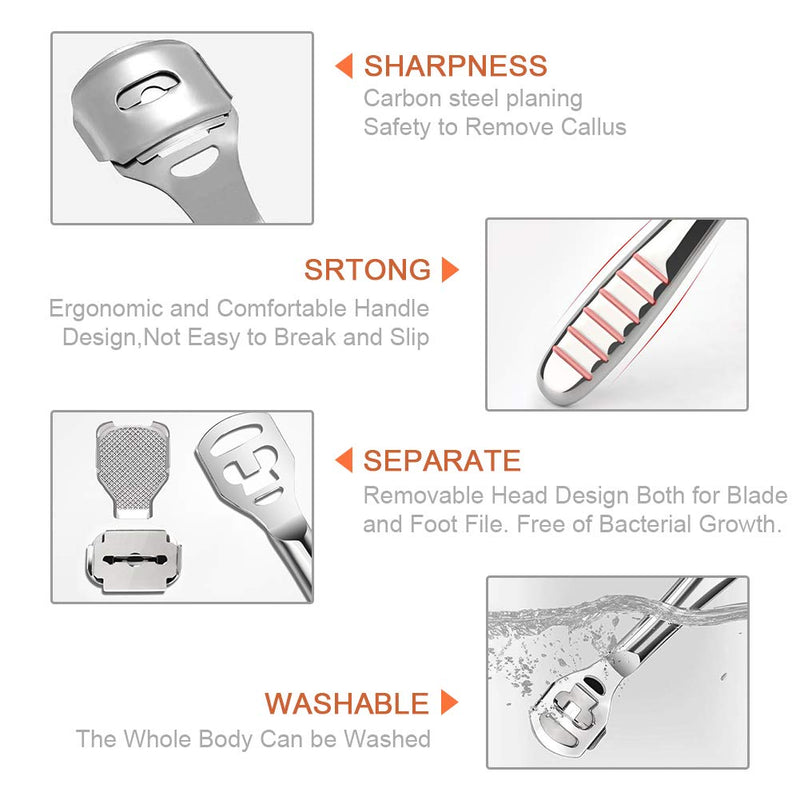 Codream Pedicure Callus Shaver Foot File Care Hard Skin Remover Callus Shaver Sets with Case, Foot File Heads & 10 Replacement Blade - NewNest Australia