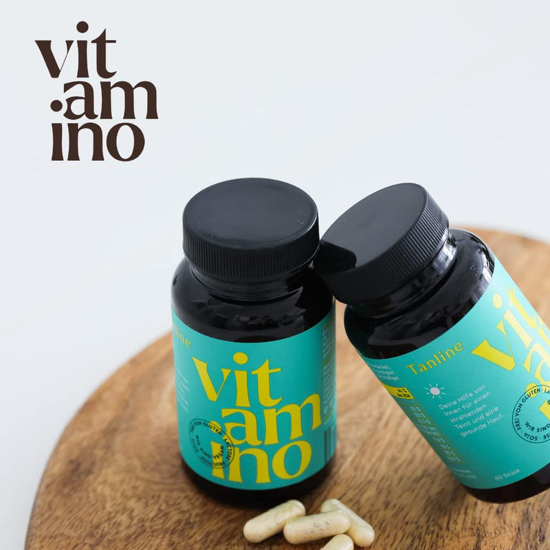 Vitamino Tanline - beta-carotene capsules with L-tyrosine, vitamins, biotin, selenium, tanning capsules, vegan, gluten-free, lactose-free - 60 capsules - NewNest Australia