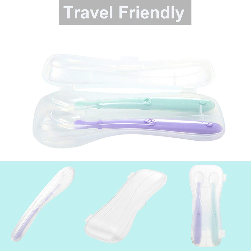 PandaEar Baby Silicone Soft Spoons| Training Feeding for Kids Toddlers Children and Infants| BPA Free 6 Pack| Great Gift Set |Gum-Friendly First Stage - NewNest Australia