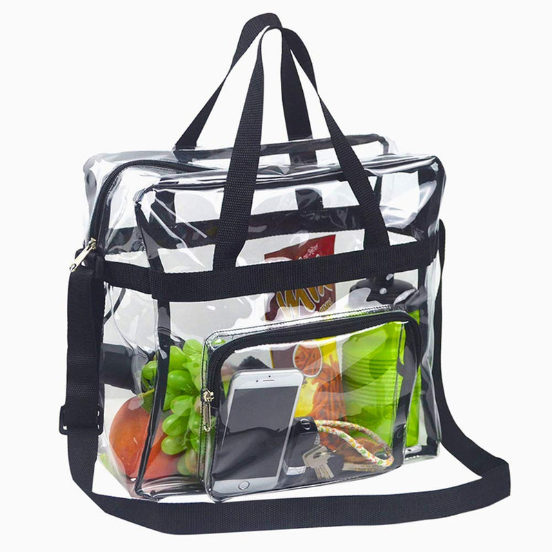SARVERTIC Clear Tote Bag Transparent Bag Large Toiletry Bag Clear Crossbody Bag with Adjustable Shoulder Strap and Zipper Closure, Perfect for Stadium, Work, Sports Games, Concert - NewNest Australia