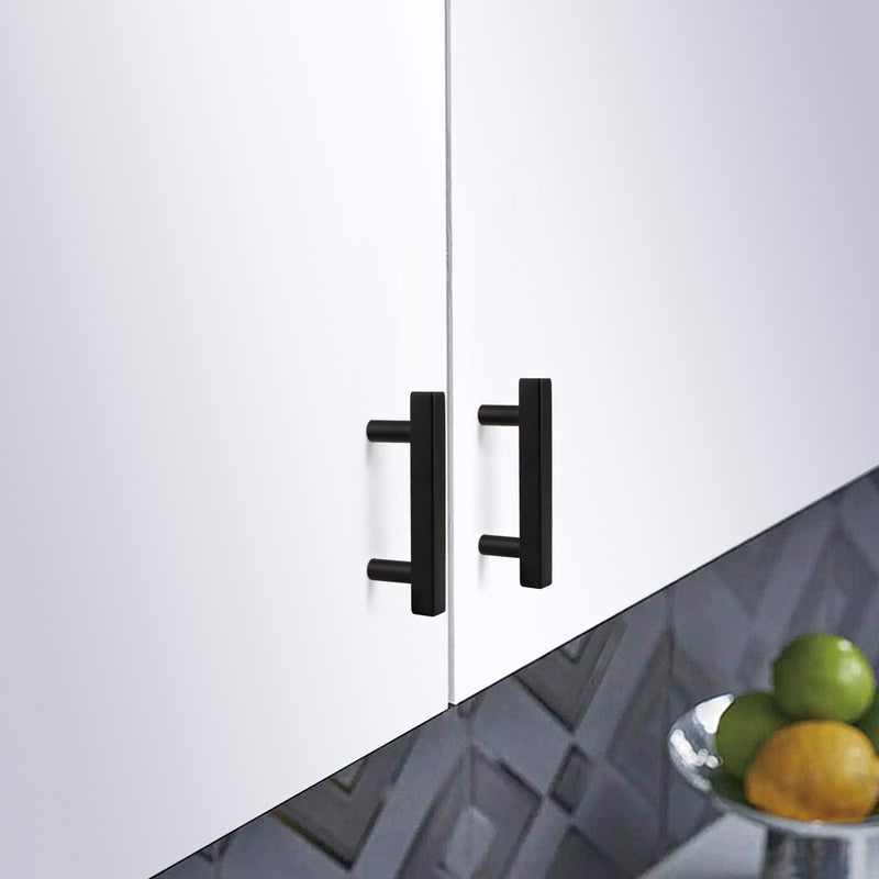 KNOBWELL 10 Pack Square Kitchen Cabinet Pulls Matte Black, 2-1/2 inch Hole Centers, Dresser Drawer Pulls Black Stainless Steel Bathroom Cabinet Handles 4" Length Center-to-Center: 2-1/2" - NewNest Australia
