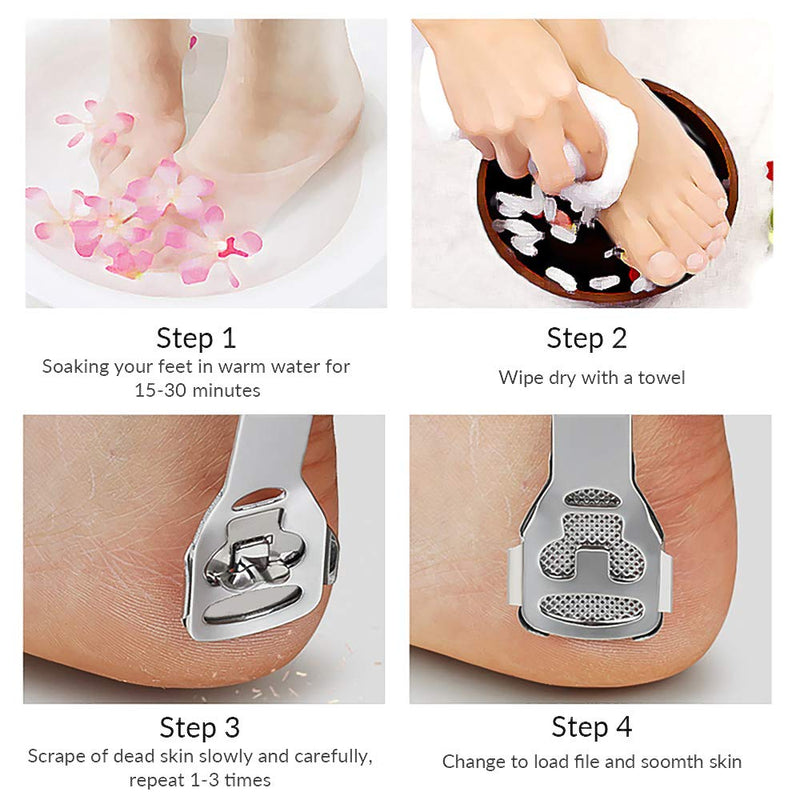 Codream Pedicure Callus Shaver Foot File Care Hard Skin Remover Callus Shaver Sets with Case, Foot File Heads & 10 Replacement Blade - NewNest Australia