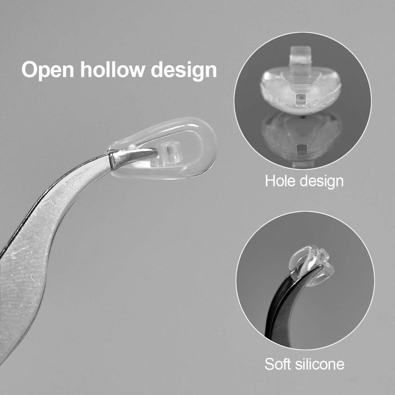 Dokpav Glasses Repair Set, 10 Pairs Air Chamber Nose Pads Silicone Non-Slip Glasses Nose Pads Soft Silicone Screw Glasses Nose Pads With Screws Tweezers And Cleaning Cloth, Transparent - NewNest Australia