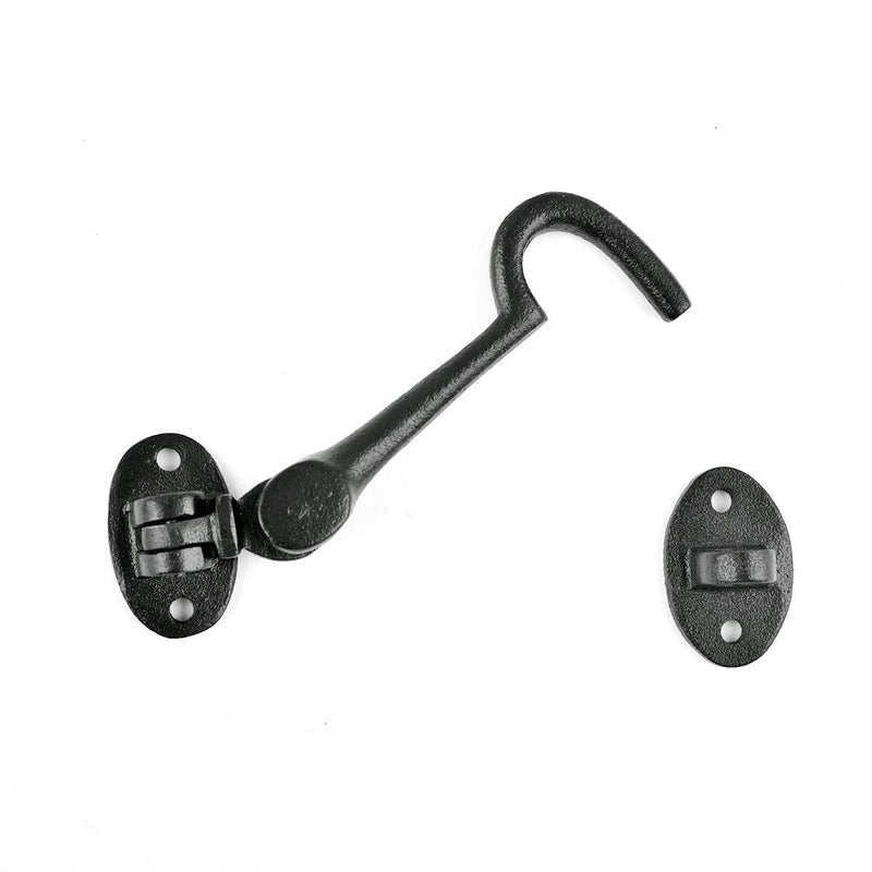 NewNest Australia - Renovator's Supply Cast Iron Cabin Hook Eye Bolt Latch Catch for Doors Gates Door 4 Inch Length Reversible Vintage Rustic Design Pack of 1 