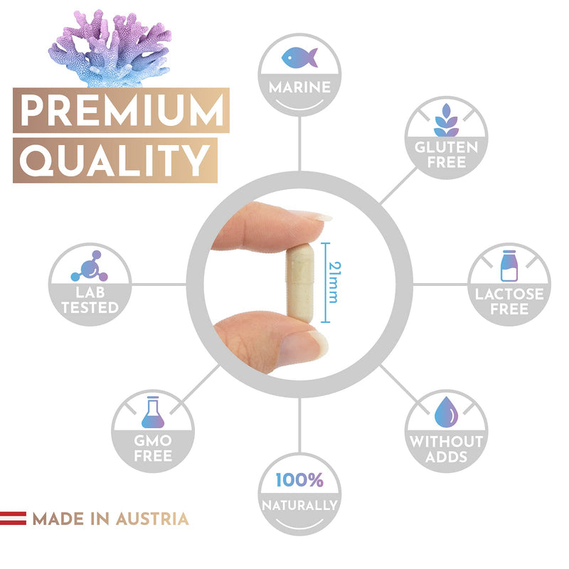 Premium Marine Collagen Combo 1000mg + Q10, hyaluronic acid, copper, manganese, vitamins C, zinc & biotin contribute to the maintenance of normal skin & hair; Made in Austria by VROODY - test result VERY GOOD! - NewNest Australia