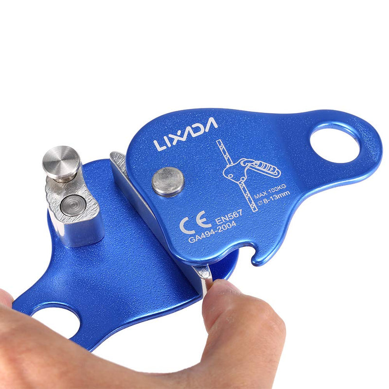 Lixada Rock Climbing Ascender Ultralight Fall Arrest Protection Belay Device Self-Locking 8-13MM Rope Grip Clamp for Outdoor Climbing and Rescue, Blue - NewNest Australia