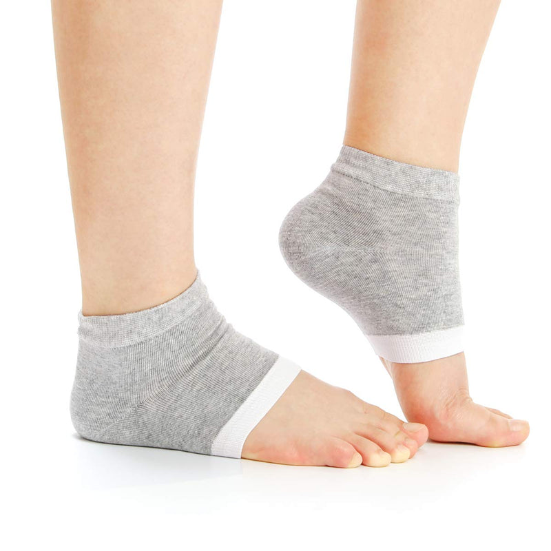 4 Pairs Heel Moisturizing Socks, Spa Lotion Gel Socks for Dry Cracked Heels, Open Toe Socks for Men and Women for Heal, Treat Dry While You Sleeping - NewNest Australia