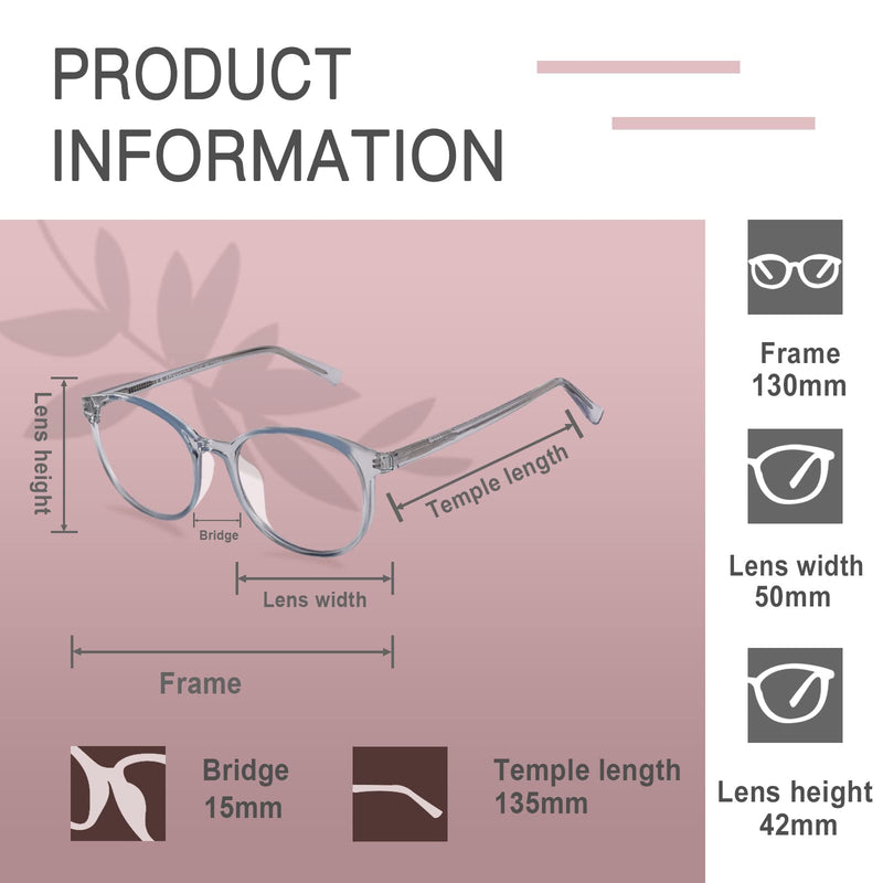 FONHCOO Blue Light Blocking Glasses Women Men TR90 Round Computer Eyeglasses (Blue) - NewNest Australia