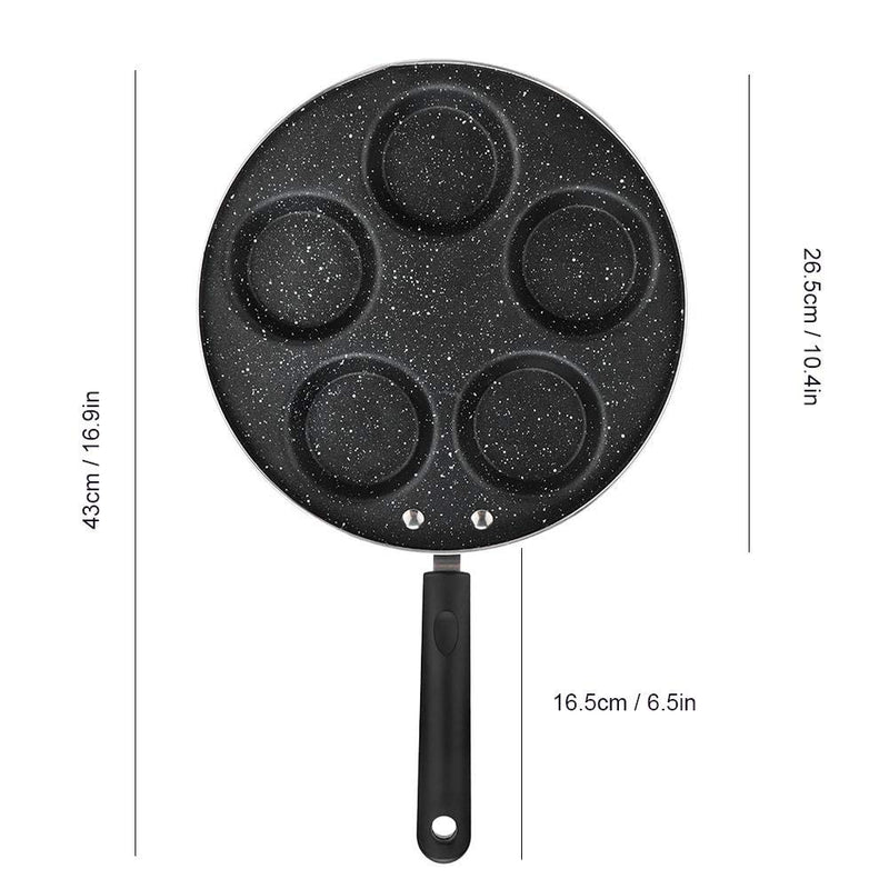 Nonstick Frying Pan 5 Egg Pans Multifunction Kitchen Cooking Pan,Omelette Pan, Pancake Pan, Plett Pan,Swedish Pan for Breakfast English Muffin Sandwich Sunny Side Up Egg and Sausage Patties - NewNest Australia