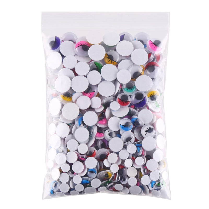 CCINEE 500 Pieces 6-12 mm Wiggle Eyes Multi Color Google Eyes with Self Adhesive Eyelash Googly Eyes for Craft Making - NewNest Australia