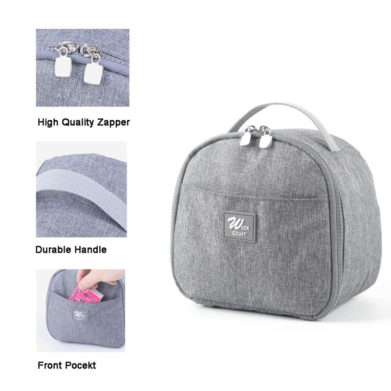 NewNest Australia - Lunch Bags for Women, KEAIDUO Insulated Small Size Mini Lunch Box Cooler Bag for Work, Office, School (Grey) Gray 