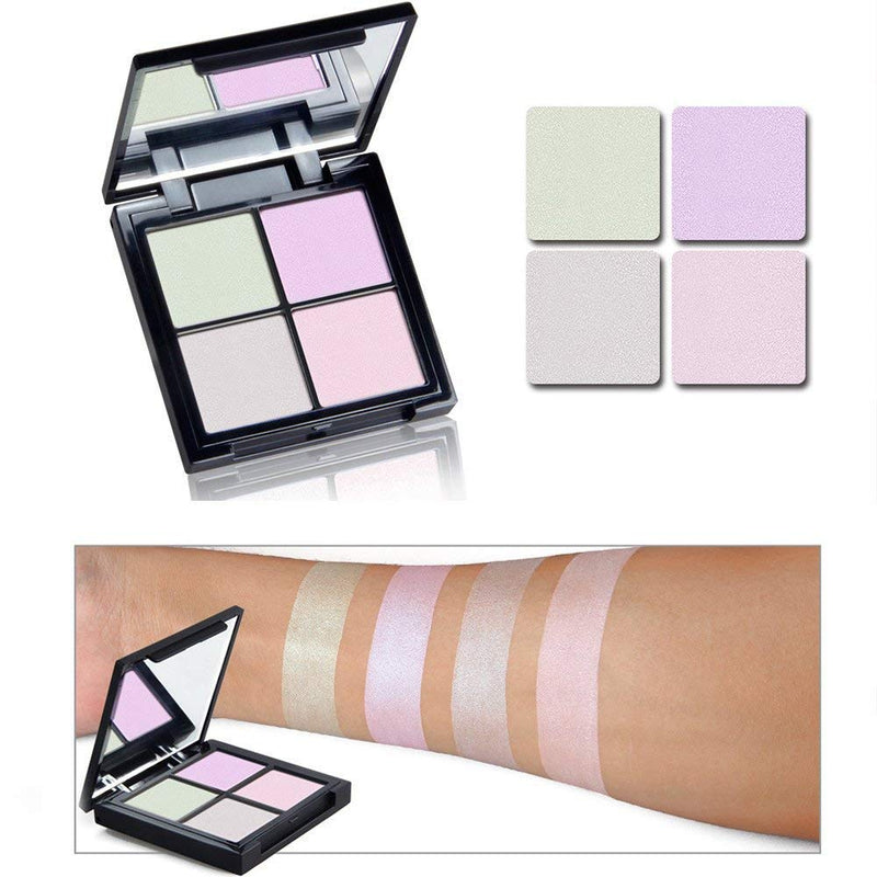 Highlighter 4 Colors Glow Kit Makeup Powder Face Illuminating Repair Highlighting Bronzer Palette - NewNest Australia