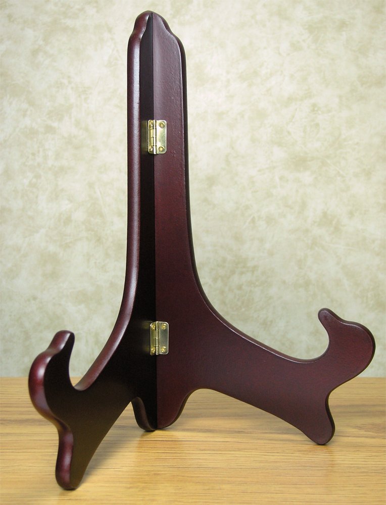 NewNest Australia - BANBERRY DESIGNS 11" Wooden Easel - Set of 2 - Mahogany Finish - Wood Folding Easels - Plate Stands 