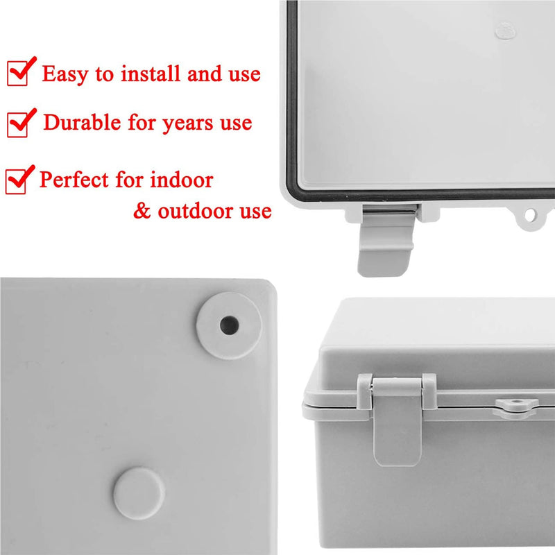 Sunnyglade ABS Plastic Dustproof Waterproof IP65 Junction Box Universal Durable Electrical Project Enclosure With Lock (3.9"x5.9"x2.8") 3.9"x5.9"x2.8" - NewNest Australia