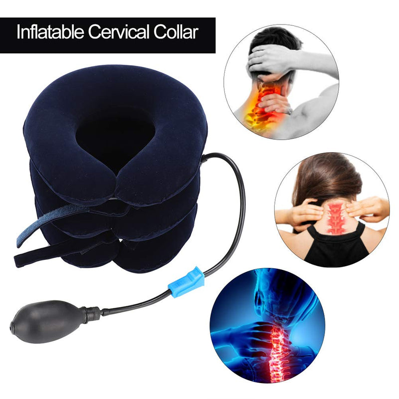 Inflatable Cervical Traction Device, Portable Adjustable Neck Stretcher, Neck Support Clamp For Spine Decompression, Neck Pain Relief And Relaxation (Average Blue) - NewNest Australia