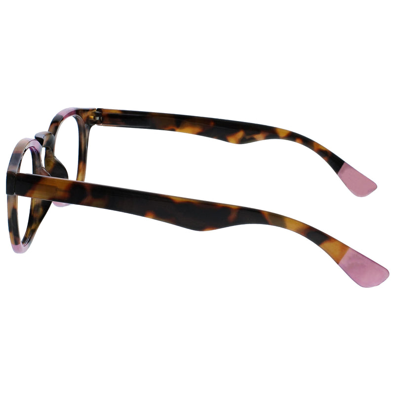 Opulize Ava Womens Ladies Brown Tortoiseshell Pink Super Comfort Fit Reading Glasses Spring Hinges R62-4 +1.00 +1.00 Magnification Brown Tortoiseshell With a Touch of Pink - NewNest Australia