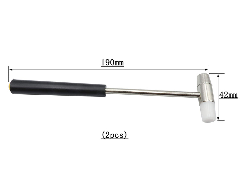 LBY 2-Pack Jewelers Dual Head Hammer, 11mm(.43'') Small Metal Hammer Black Handle Small Plastic Hammer Set, Non Slip Plastic Grip Perfect,for Leather Crafts Jewelry Hammer 11mm(.43'') Black Handle Small Hammer - NewNest Australia