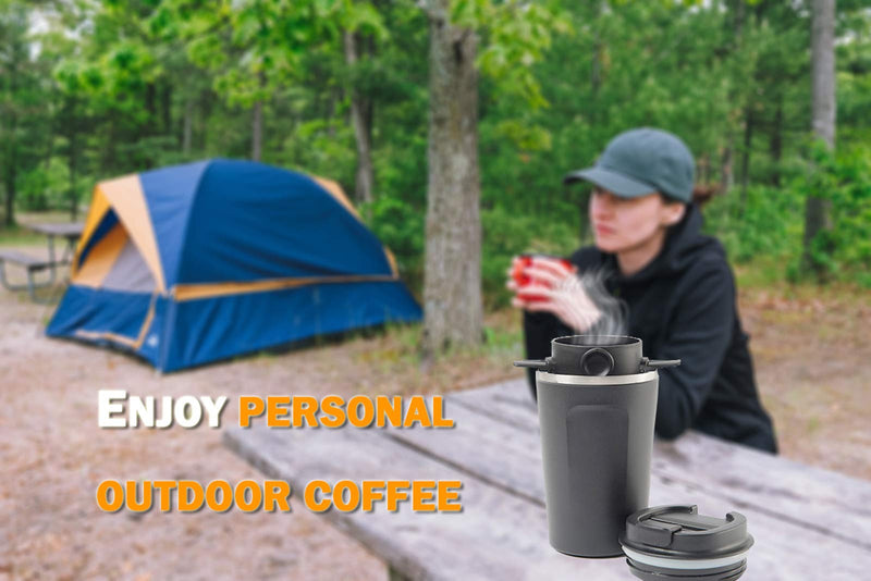 Pour Over Coffee Dripper, ALPEKE Stainless Steel Resin Coffee Maker Filters for 1 to 2-Cups, Paperless Coffee Filter Cone with Collapsible Resin Holders for Home, Travelling and Camping - NewNest Australia