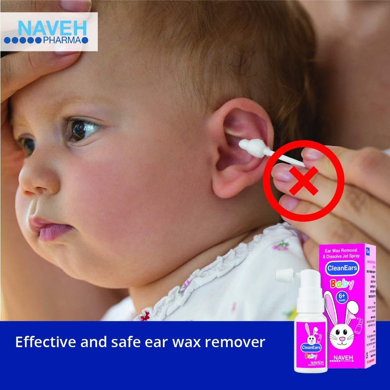 Naveh Pharma CleanEars Baby Ear Wax Removal Kit Spray Ear Wax Softener Cleaner Ear Irrigation and Wax Dissolution – All-Natural Patented Formula – Nonirritant – for Kids and Adults (15 ML) 15 ml (Pack of 1) - NewNest Australia