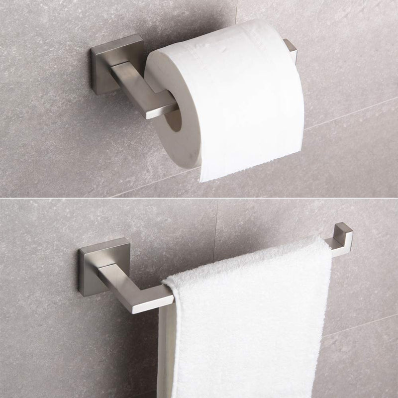 GERZWY Contemporary Stainless Steel Wall Mounted 2-Piece Bathroom Hardware Set - Towel Ring Toilet Paper Holder, Brushed Finish IG1856-2LS - NewNest Australia