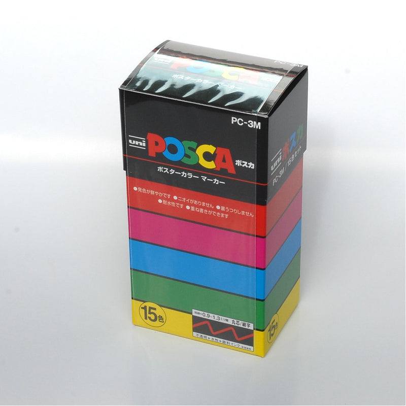 Uni-Posca Paint Marker Pen - Fine Point - Set of 15 (PC-3M15C) Marker Fine Point - NewNest Australia