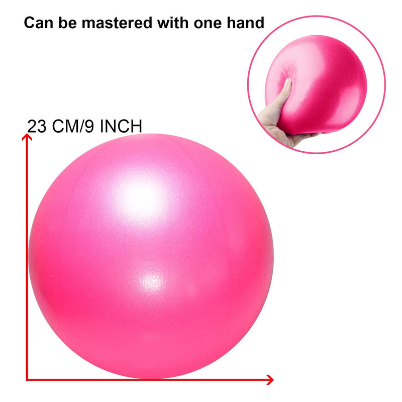 TopBine 2 Pcs Pilates Ball 23cm Small Exercise Ball Stability Ball for Yoga Barre Core Training and Physical Therapy- Comes with Inflatable Straw Pink+Purple - NewNest Australia