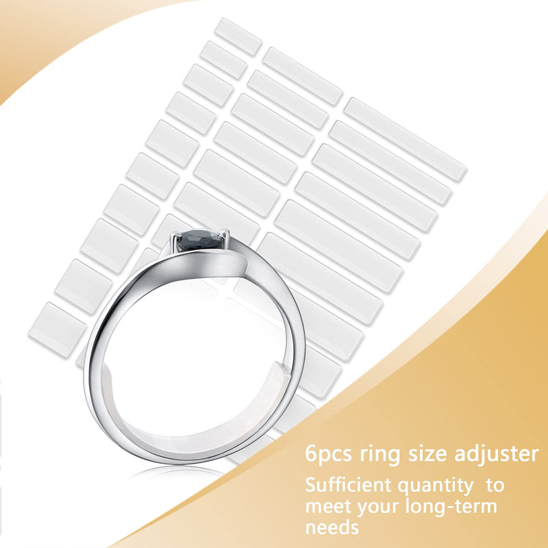 6 Sheets Invisible Ring Size Adjuster Silicone Ring Guard Ring Sizer Ring Size Reducer Loose Rings Tightener, 8 Different Sizes (Transparent) Transparent - NewNest Australia