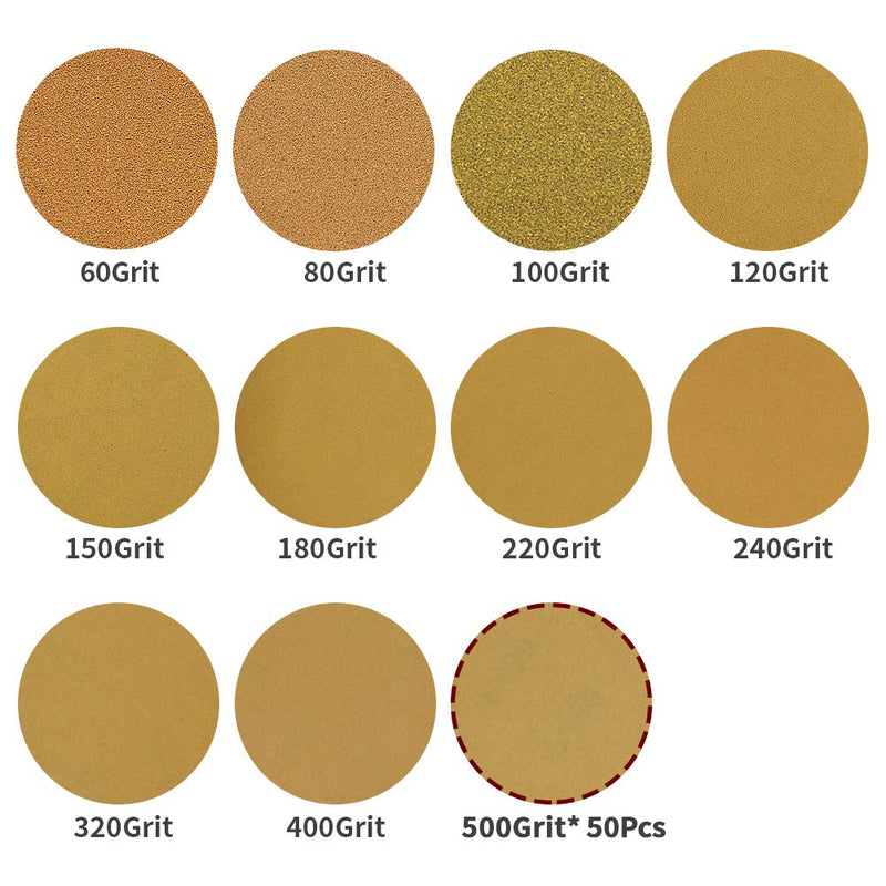 SPEEDWOX 50 Pcs 6 Inches Sanding Discs 500 Grit Dustless Hook and Loop Sandpaper for Random Orbital Sander Yellow Finishing Discs for Automotive Woodworking 500-Grit - NewNest Australia