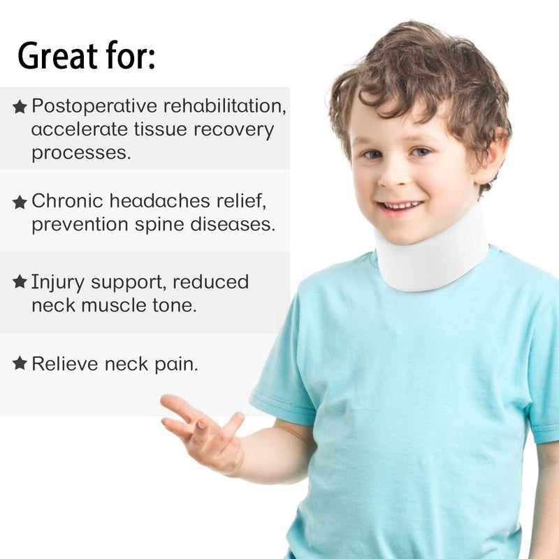 HKJD Kids Neck Brace for Neck Pain and Support - Soft Foam Pediatric Cervical Collar for Sleeping - Adjustable Youth Neck Support for Children Whiplash, Torticollis and Injury Support(L) Large - NewNest Australia