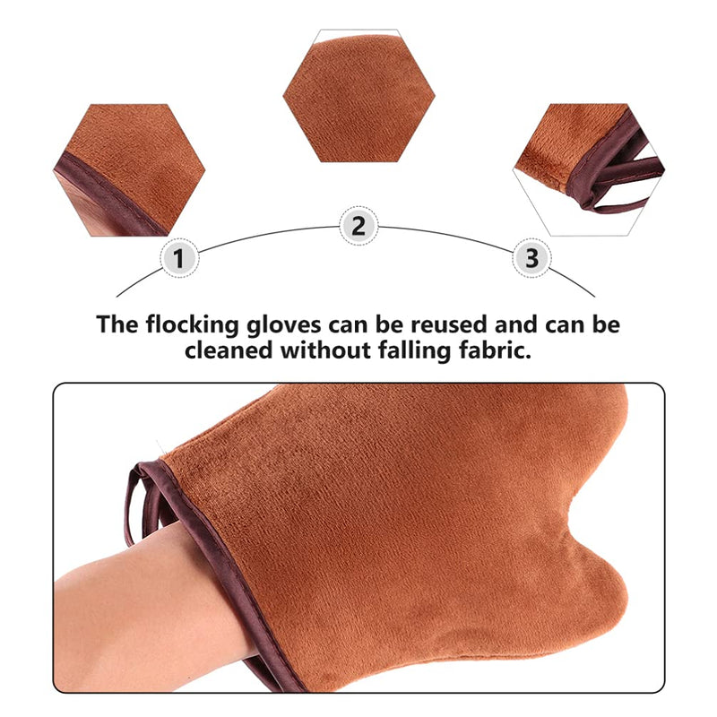 Minkissy 2pcs Self Tanning Mitt Self Tanner Applicator Mitt Sunless Tanning Mitten Self Tanner Gloves With Thumb (Brown) - NewNest Australia