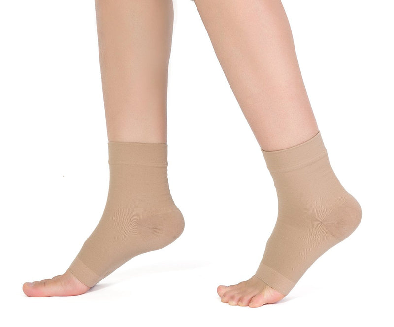 TOFLY® Plantar Fasciitis Socks for Women Men, Truly 20-30mmHg Compression Socks for Arch & Ankle Support, Foot Care Compression Sleeves for Injury Recovery, Eases Swelling, Pain Relief, 1 Pair XL Beige - NewNest Australia