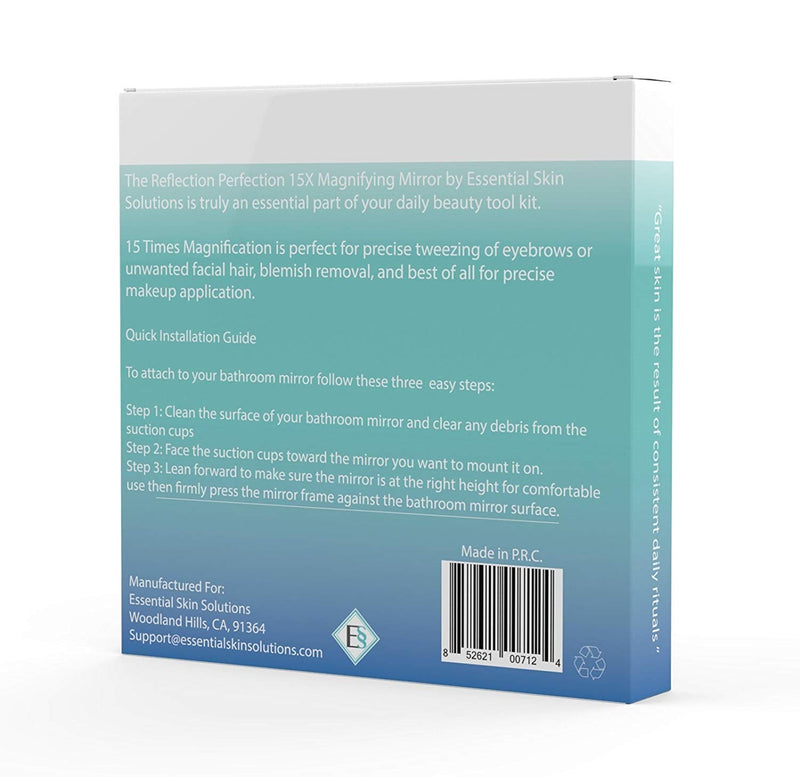 15X Magnifying Mirror – Use for Makeup Application - Tweezing – and Blackhead/Blemish Removal – 6 Inch Round Mirror with Three Suction Cups for Easy Mounting - NewNest Australia