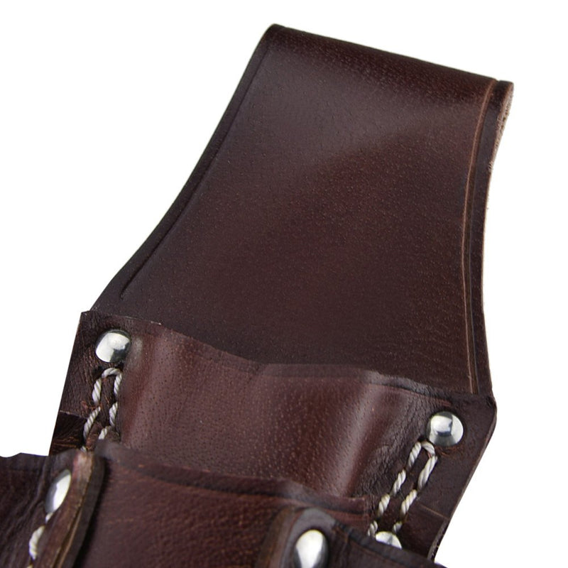 NKTM Leather Electrician’s Pocket Leather Tool Pouch Heavy Duty Tool Pouch with 4 Pockets Type 1: 8.6"H x 3.3"L Brown - NewNest Australia