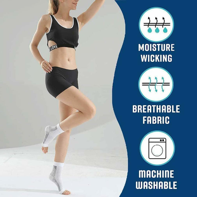 GINGER TECH 4 Pairs Ankle Support Compression Socks, Plantar Fasciitis Socks Neuro Socks, Ankle Support Brace for Ligament Damage Neuropathy Socks for Men and Women, Fit for Feet Size 5-9, Black - NewNest Australia