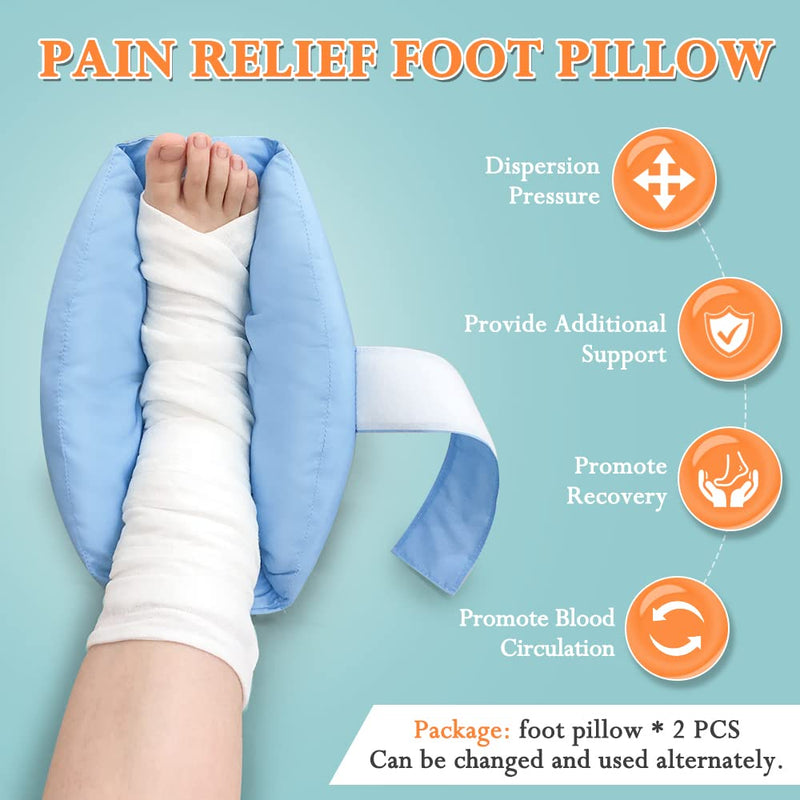 Heel Protectors Cushion Pain Relief Foot Pillow for Pressure Sores Foot Support Boot Surgery Recovery Supplies for Elderly Bedridden Pressure Ulcer Cushion Ankle Pillow for Bed, Wheelchairs (1 Pair) - NewNest Australia
