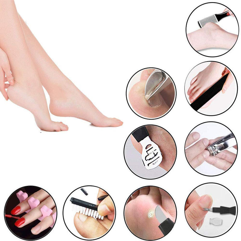 23 Pieces Pedicure Set Professional Tools, Foot Care Kit Foot Rasp Foot Dead Skin Remover Pedicure Kit, Stainless Steel Professional Manicure Tools for Men Women Gift - NewNest Australia