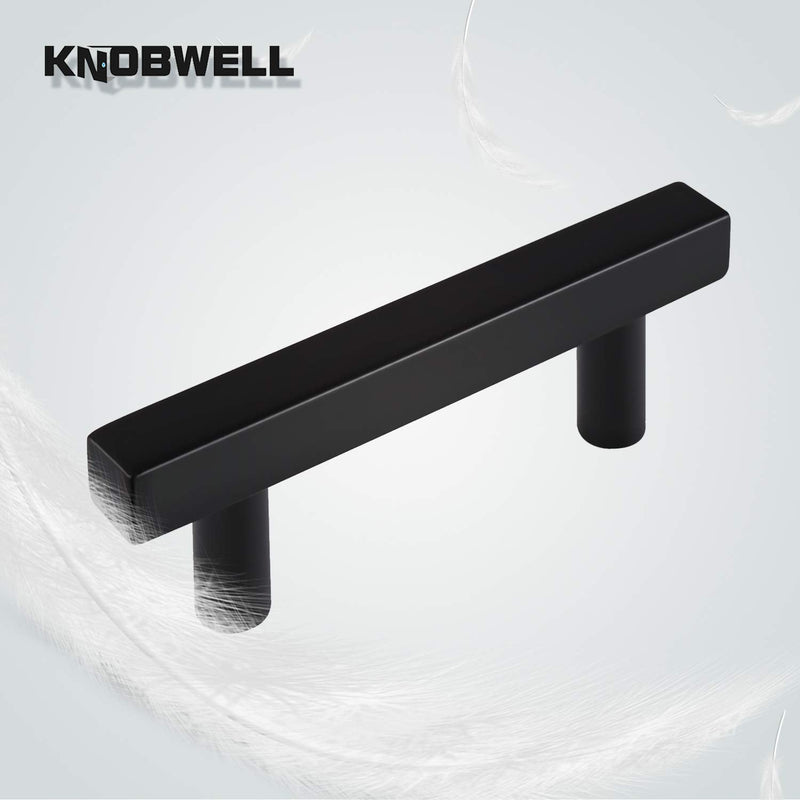 KNOBWELL 10 Pack Square Kitchen Cabinet Pulls Matte Black, 2-1/2 inch Hole Centers, Dresser Drawer Pulls Black Stainless Steel Bathroom Cabinet Handles 4" Length Center-to-Center: 2-1/2" - NewNest Australia