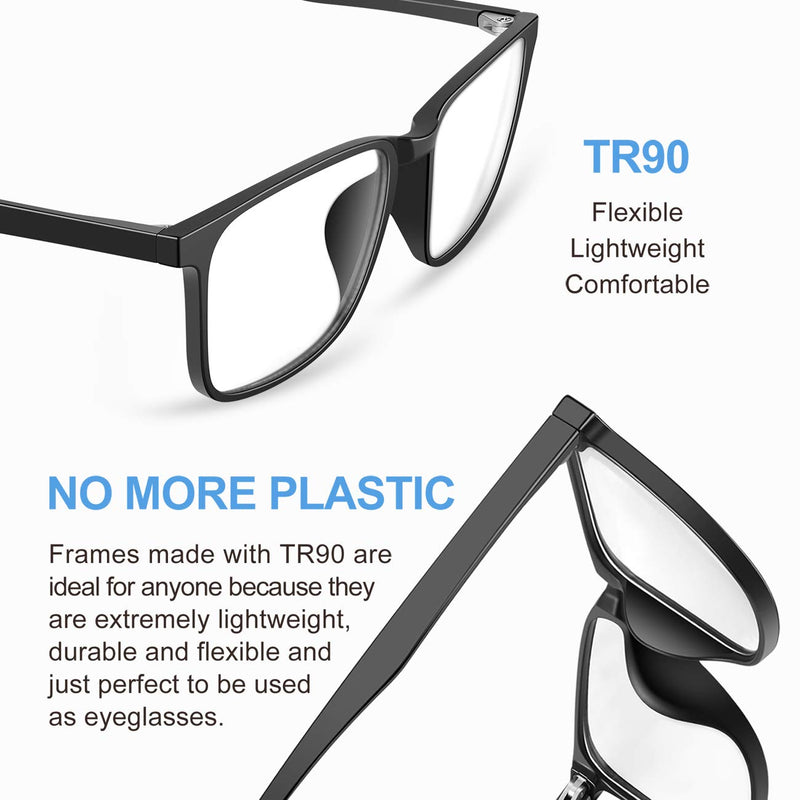 Tanlys 2 Pack Blue Light Blocking Glasses for Computer Eye Strain [Dry Eye & Sour Eye], Anti UV Reduce Headache Classic Bluelight Blocker Glasses Men Women Black & Clear - NewNest Australia