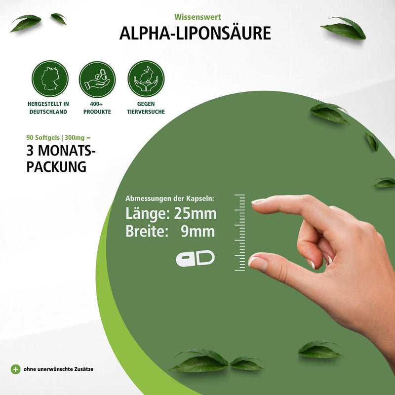 Fairvital | Alpha lipoic acid capsules 300mg (alpha-lipoic acid, ALA) - for 3 months - HIGH DOSE - 90 softgels - NewNest Australia