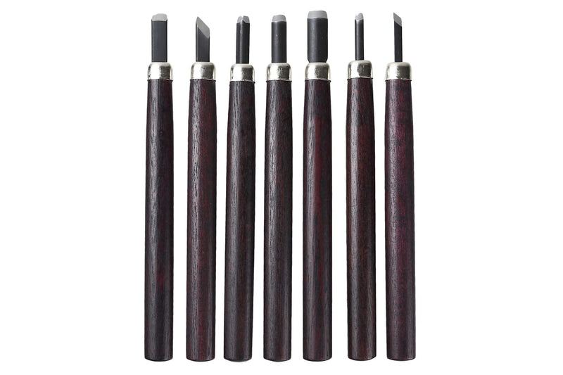 Shoto. Made in Japan. ７pc.Wood Knife Kit, Wood Carving Tools and Case, Hand Carving Tool Set for DIY, Chisels, Gouges, Scrapers, V Parting, Relief Tools for Wood Blocks, Basswood, Softwoods (7) 7 - NewNest Australia