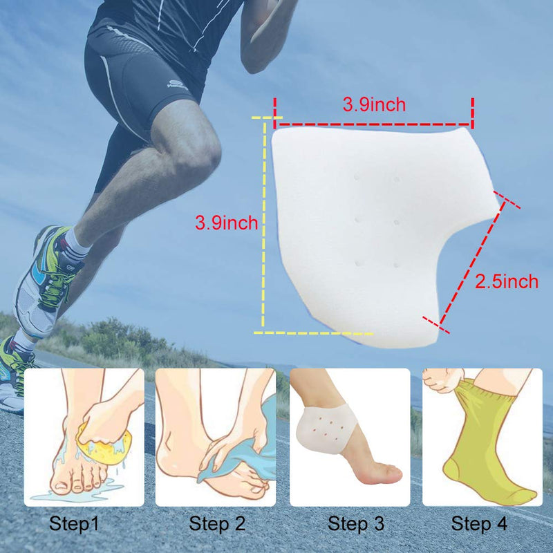 Heel Cups, Heel Sleeves, Plantar Fasciitis Inserts, Gel Heel Pads Cushion, New Material (3 Pairs) Great for Heel Pain, Dry Cracked Heels, Achilles Tendinitis, for Men & Women. White - NewNest Australia