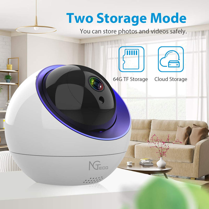 Baby Monitor, NGTeco Wireless Camera for Home Security - 1080P WiFi Monitor with Camera and Audio Dome Surveillance IP Camera for Dog/Pet/Nanny with PTZ Night Vision/Phone App/Cloud/SD Card Memory - NewNest Australia