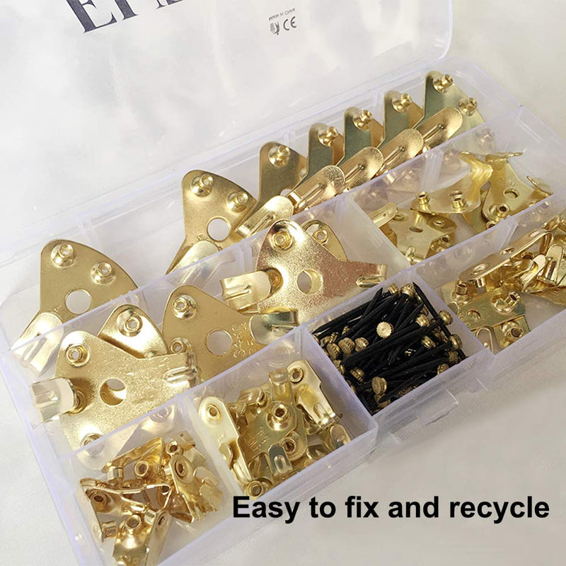 125 pcs Picture Hangers, Heavy Duty Picture Hanging Kit with Nails, Professional Picture Hanging Kit on Wooden/Drywall for Canvas, Office Pictures, Clock, House Decoration, Holds 10-100 lbs - NewNest Australia