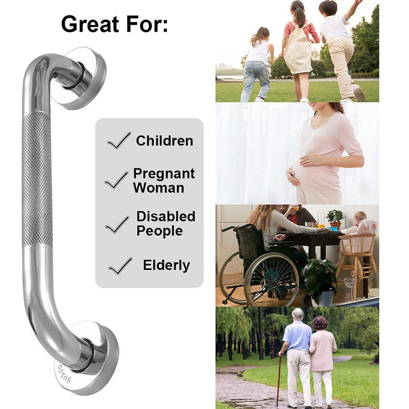 HONPHIER 2 Pack Grab Rails Bathroom Grab Bar Anti Slip Shower Handle SUS 304 Stainless Steel Towel Rails Safety Shower Handrails Support Rail, Elderly Senior Assist Bath Handle (16"/40CM) 16"/40CM - NewNest Australia