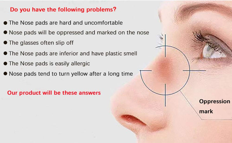 Push-in Eyeglasses Nose Pads,BEHLINE 5 Pairs Snap in Glasses Nose Piece for Eye Glasses Sunglasses,Replacement for Costa Maui Frames,Soft Silicone Nose Bridge Pads,Anti-Slip Nose Guards(11mm,Square) - NewNest Australia